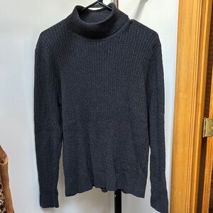 JEANNE PIERRE Charcoal Ribbed Turtleneck Sweater